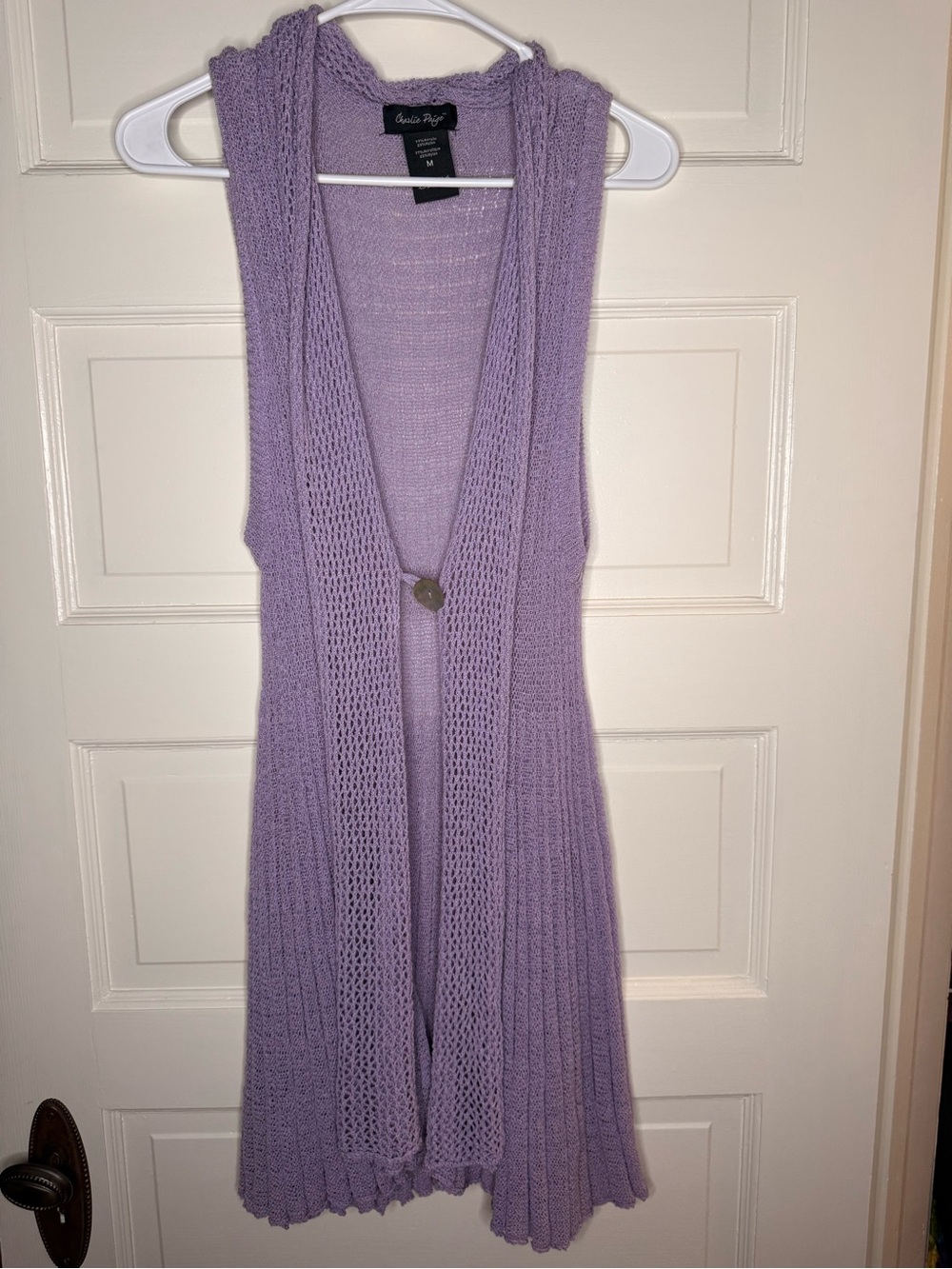 Y2K Charlie Paige Light Lavender Long Knit Sleeveless Cardigan Dress